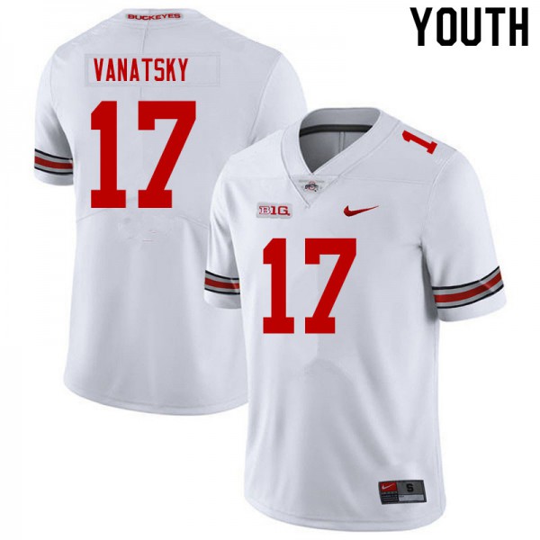 Ohio State Buckeyes #17 Danny Vanatsky Youth NCAA Jersey White OSU92187